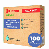 Таблетки для посудомоечной машины Filtero ECOline бесфосфатные 100+7 шт., Арт.724