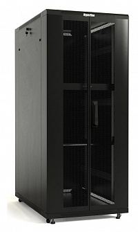 Шкаф серверный Hyperline (TTB-4781-DD-RAL9004) напольный 47U 800x1000мм пер.дв.перфор. задн.дв.перфор. 2 бок.пан. направл.под закл.гайки 800кг черный