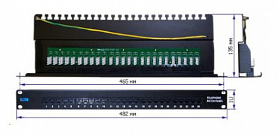 Патч-панель Lanmaster TWT-PP25TEL45 19" 1U 25xRJ-12 кат.5E UTP