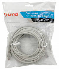 Патч-корд Buro UTP 4 пары cat6 CCA molded 10м серый RJ-45 (m)-RJ-45 (m)