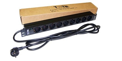 Блок распределения питания Lanmaster TWT-PDU19-16A9P-3.0 гор.размещ. 9xSchuko базовые 16A Schuko 3м