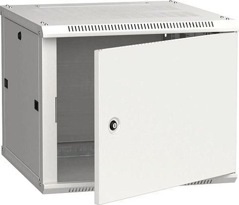 Шкаф коммутационный ITK Linea W (LWR3-09U66-MF) настенный 9U 600x600мм пер.дв.металл 2 бок.пан. направл.под закл.гайки 90кг серый 500мм 200град. 600м