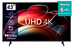 Телевизор LED 43" Hisense 43A6K черный 4K Ultra HD SmartTV