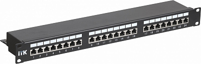 Патч-панель ITK PP24-1UC5ES-D05 19" 1U 24xRJ45 кат.5e STP