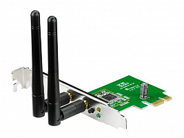 Сетевой адаптер WiFi Asus PCE-N15 N300 PCI Express (ант.внеш.съем) 2ант.