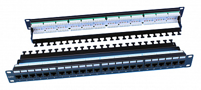 Патч-панель Hyperline PP3-19-24-8P8C-C6-110D 19" 1U 24xRJ45 кат.6 UTP