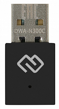 Сетевой адаптер WiFi Digma DWA-N300C N300 USB 2.0 (ант.внутр.) 1ант. (упак.:1шт)