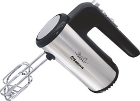 Миксер ручной Sakura SA-6330SBK Premium 500Вт черный/серебро 