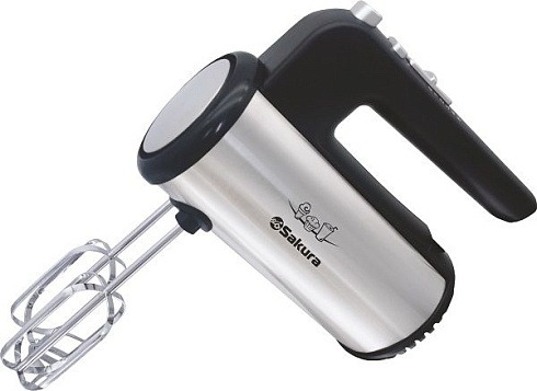 Миксер ручной Sakura SA-6330SBK Premium 500Вт черный/серебро 