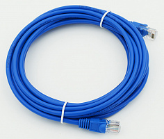 Патч-корд cat5E molded 5м синий RJ-45 (m)-RJ-45 (m)