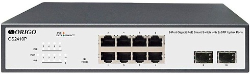 Коммутатор Origo OS2410 OS2410/A1A (L2) 8x1Гбит/с 2SFP настраиваемый