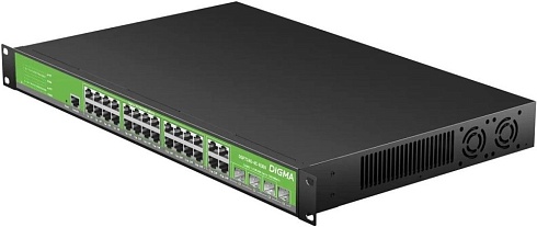 Коммутатор Digma DSP716G-4C-R300 (L2+) 16x1Гбит/с 4xКомбо(1G) 16PoE+ 300W управляемый