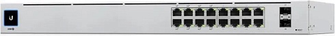 Коммутатор Ubiquiti USW-16-POE (L2) 16x1Гбит/с 2SFP 16PoE+ 42W управляемый (028547)