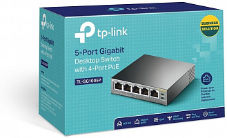 Коммутатор TP-Link TL-SG1005P 5G 4PoE+ 65W неуправляемый