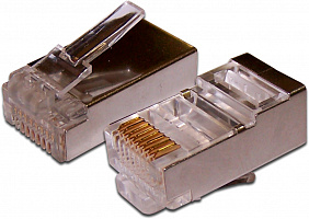 Коннектор Lanmaster (TWT-PL45/S-8P8C) FTP кат.5e RJ45 серебристый (упак.:100шт)