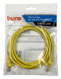 Патч-корд Buro UTP 4 пары cat5E CCA molded 2м желтый RJ-45 (m)-RJ-45 (m)