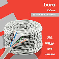 Витая пара Buro BU-CCA-052-CAT6 UTP 4 пары cat6 solid 0.52мм CCA 305м серый