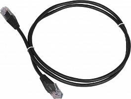 Патч-корд Lanmaster TWT-45-45-1.0-BK UTP RJ-45 вил.-вилка RJ-45 кат.5E 1м черный ПВХ (уп.:1шт)