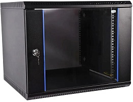 ЦМО Шкаф телекоммуникационный настенный разборный 9U (600х350) дверь стекло,цвет черный (ШРН-Э-9.350-9005)