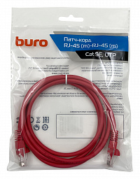 Патч-корд Buro UTP 4 пары cat5E CCA molded 1.5м красный RJ-45 (m)-RJ-45 (m)