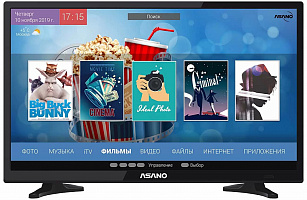 Телевизор LED 24" Asano 24LH7010T черный SmartTV