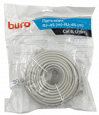 Патч-корд Buro UTP 4 пары cat6 CCA molded 20м серый RJ-45 (m)-RJ-45 (m)