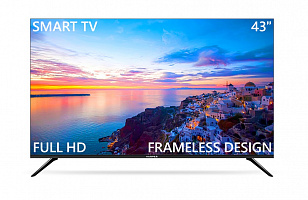 Телевизор LED 43" Harper 43F670TS черный SmartTV безрамочный