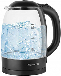 Чайник электрический Maxwell MW-1091 1.7л 2200Вт черный/прозрачный 