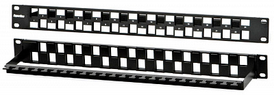 Патч-панель наборная Hyperline PPBL3-19-24S-RM 19" 1U 24xRJ45