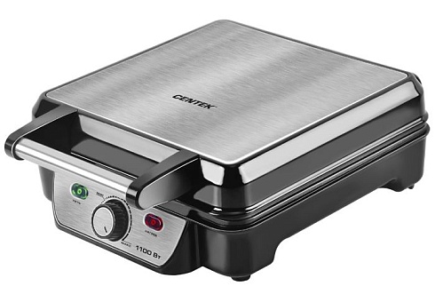 Вафельница Centek CT-1453 1000Вт серебристый/черный