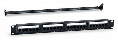 Патч-панель WRline WR-PL-24-C5E-D 19" 1U 24xRJ45 кат.5e