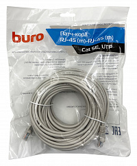 Патч-корд Buro UTP 4 пары cat5E CCA molded 20м серый RJ-45 (m)-RJ-45 (m)