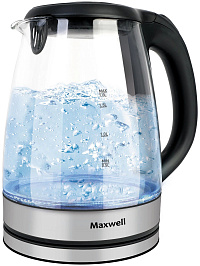 Чайник электрический Maxwell MW-1088 1.8л 1850Вт черный/серебристый 