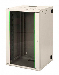 Шкаф коммутационный Lande Proline (LN-PR16U6045-LG-111) настенный 16U 600x450мм пер.дв.стекл задн.дв.стал.лист направл.под закл.гайки 100кг серый 29к