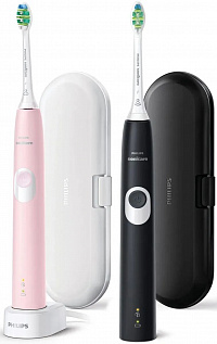 Набор зубных щеток электрических Philips Sonicare ProtectiveClean HX6800/35 черный/розовый