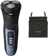 Бритва роторная Philips S3232/52 аккум. синий/черный