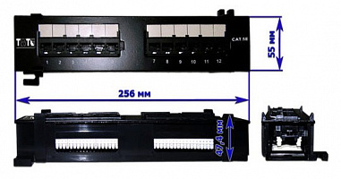 Патч-панель Lanmaster TWT-PP12UTP-H 10" 1U 12xRJ45 кат.5e UTP