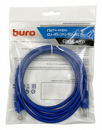 Патч-корд Buro UTP 4 пары cat5E CCA molded 2м синий RJ-45 (m)-RJ-45 (m)