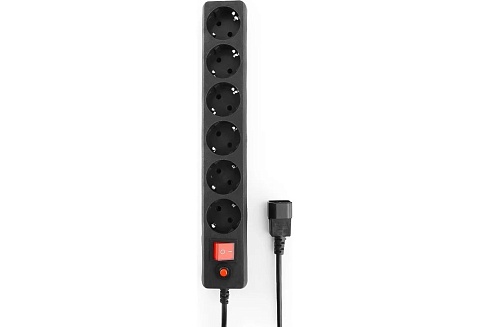Сетевой фильтр Гарнизон ECL-5-UPS-B-1.8 5 роз. 1.8м черный