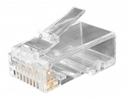 Коннектор Hyperline (PLUG-8P8C-UV-C6-100) UTP кат.6 RJ45 прозрачный (упак.:100шт)