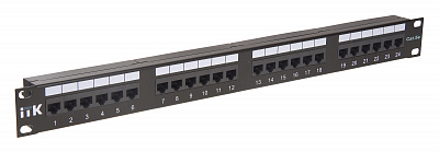 Патч-панель ITK PP24-1UC5EU-D05 19" 1U 24xRJ45 кат.5e UTP