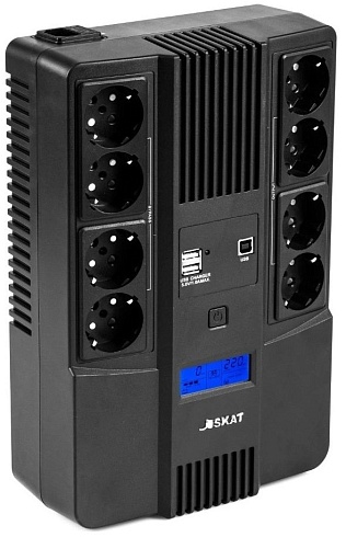 ИБП Бастион SKAT-UPS 1000-AID-IN-1X9-8 600Вт 1000ВА черный (8934)