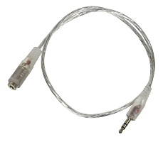 Кабель-удлинитель Buro Jack 3.5 - Jack 3.5(f) 0.5м прозрачный (CAB025-0.5M)