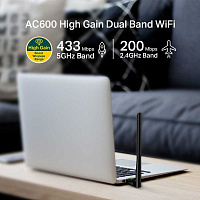 Сетевой адаптер WiFi TP-Link Archer T2U Plus AC600 USB 2.0 (ант.внеш.несъем.) 1ант.