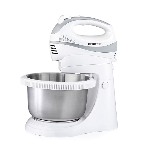 Миксер с чашей Centek CT-1107 350Вт белый/сталь
