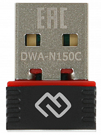 Сетевой адаптер WiFi Digma DWA-N150C N150 USB 2.0 (ант.внутр.) 1ант. (упак.:1шт)