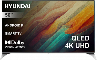 Телевизор QLED 50" Hyundai H-LED50QBU7500 черный 4K Ultra HD SmartTV Android TV