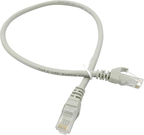 Патч-корд Buro UTP 4 пары cat6 CCA molded 0.5м серый RJ-45 (m)-RJ-45 (m)