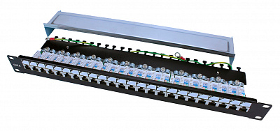 Патч-панель Hyperline PP3-19-24-8P8C-C6-SH-110D 19" 1U 24xRJ45 кат.6 FTP