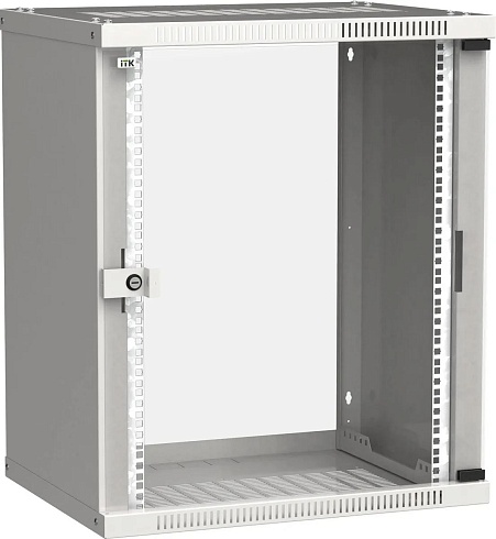 Шкаф коммутационный ITK Linea WE (LWE3-15U64-GF) настенный 15U 600x450мм пер.дв.стекл 50кг серый 400мм 200град. 715мм IP20 сталь